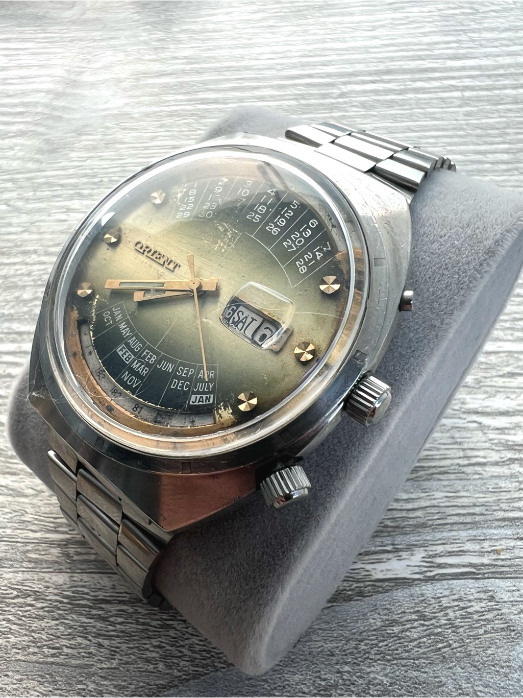 Orient Multi Calendar Mens Watch Green Dial Automatic